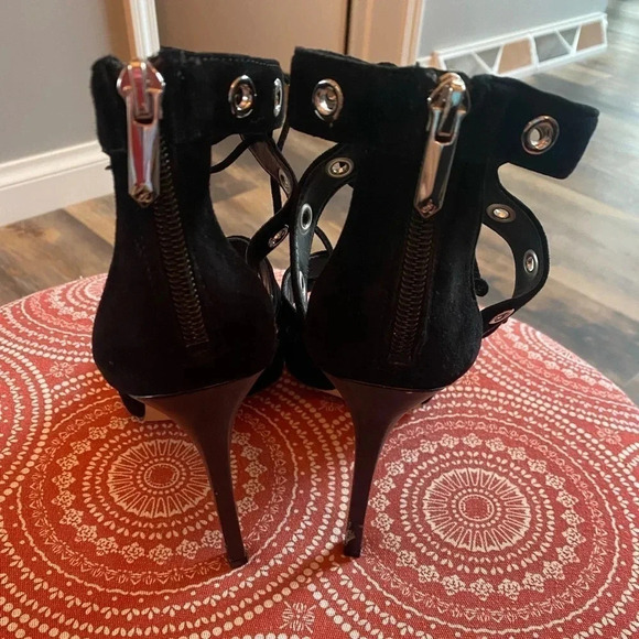 Sam Edelman Black heel sandals zipper back 6.5, 4 inch heel - Picture 8 of 8